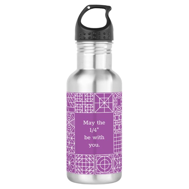 May the "Fourth" Be With You Sampler Quilt Quote 532 Ml Water Bottle (Front)