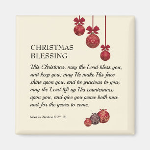 MAY THE LORD BLESS YOU Christmas Baubles Holiday Magnet