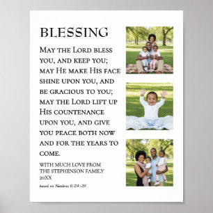 MAY THE LORD BLESS YOU Family Photo Christian Poster
