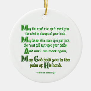 May the Road Rise to Meet You Irish Blessing Ceramic Tree Decoration