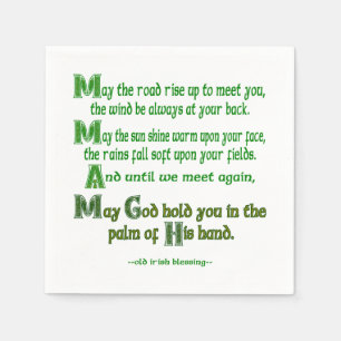 May the Road Rise To Meet You Paper Napkin