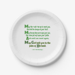 May the Road Rise To Meet You Paper Plate