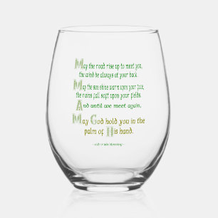 May the Road Rise To Meet You Stemless Wine Glass