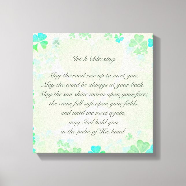 "May the road rise up..." Irish Bless Antique Canvas Print (Front)