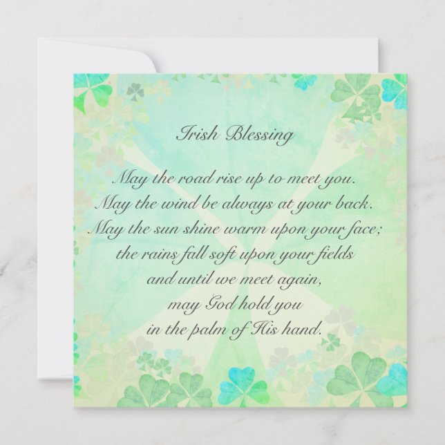 "May the road rise up..." Irish blessing Card (Front)