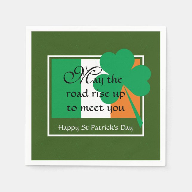 MAY THE ROAD RISE UP | St Patricks Day Napkin (Front)
