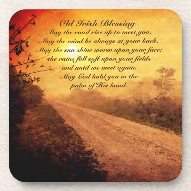 May the Road Rise up to Meet You, Irish Blessing Coaster (Front)