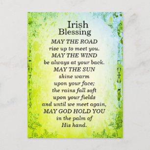 May the Road Rise Up to Meet You, Irish Blessing Postcard