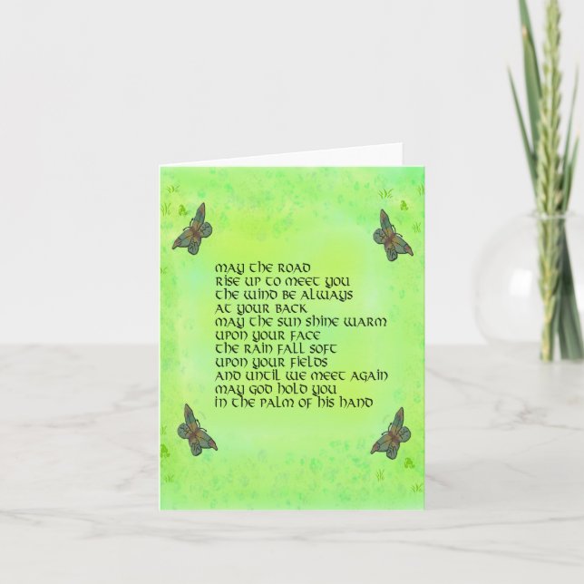 May the road rise up to meet you - Irish poem Card (Front)