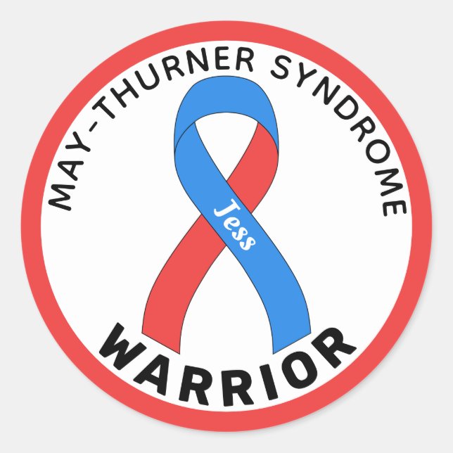 May-Thurner Syndrome Warrior Ribbon White Classic Round Sticker (Front)