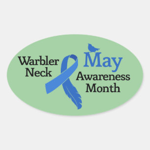 May Warbler Neck Awareness Month Oval Sticker