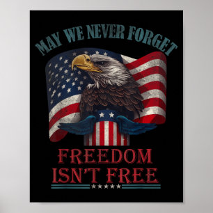 May we forget freedom isnt memorial day usa eagle poster