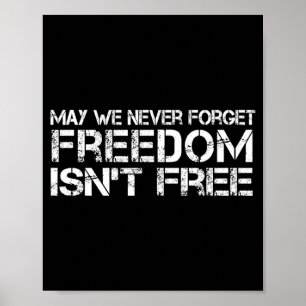 May we never forget freedom isn't memorial day May Poster
