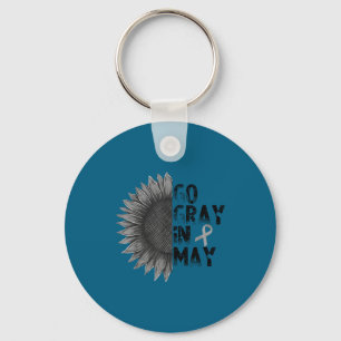 May we wear gray brain cancer rainbow awareness mo key ring