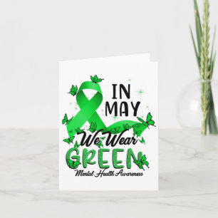 May We Wear Green Mental Health Awareness Bleached Card
