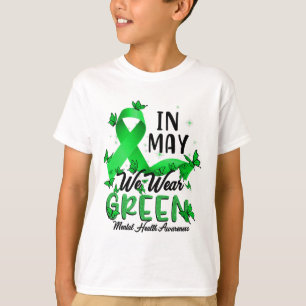 May We Wear Green Mental Health Awareness Bleached T-Shirt
