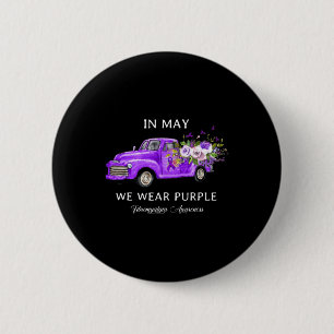 May We Wear Purple Fibromyalgia Awareness Truck Fl 6 Cm Round Badge