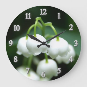 May white lilies large clock