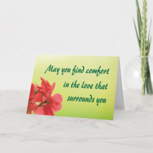 May you find comfort sympathy condolences card