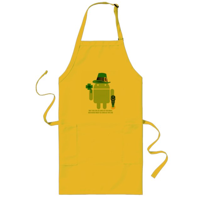 May You Live As Long As You Want Irish Android Apron (Front)