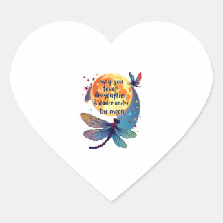 May You Touch Dragonflies And Stars Dance With Fai Heart Sticker