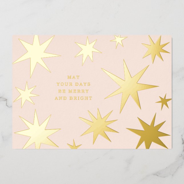 May your days be merry and bright gold stars pink (Front)