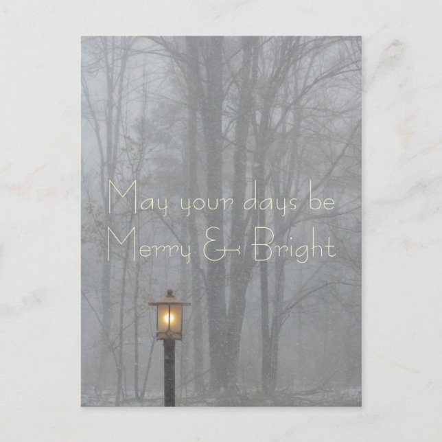 May your days be Merry and Bright Holiday Postcard (Front)