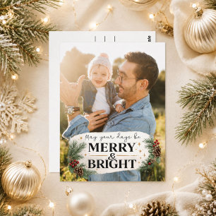 May Your Days Be Merry Family Photo Christmas Postcard