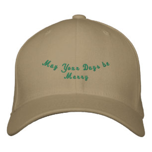 May Your Days Be Merry Front - MC Back side Khaki Embroidered Hat