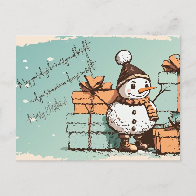 May your days merry and bright postcard (Front)