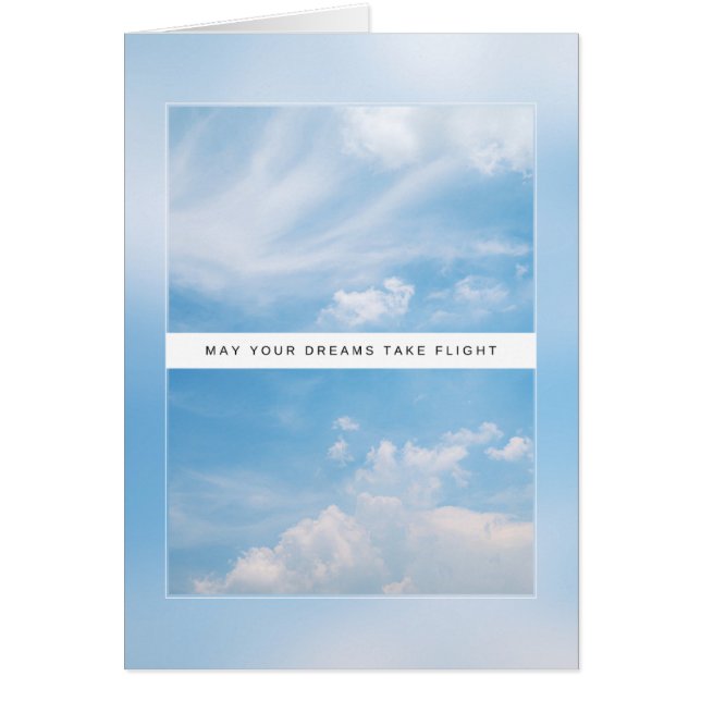 May Your Dreams Take Flight – Cloud Birthday Card (Front)