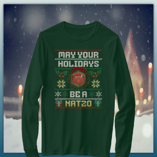 May Your Holidays Be A Nat20 Ugly Sweater Design