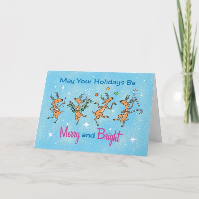 May Your Holidays Be Merry & Bright (Blank Inside) Card (Front)