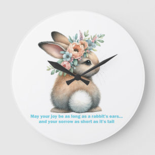 May Your Joy Be As Long As A Rabbit's Ears  Large Clock