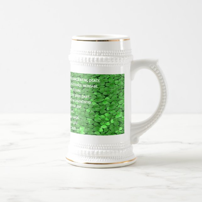 May your mornings bring joy and your evenings beer stein (Right)