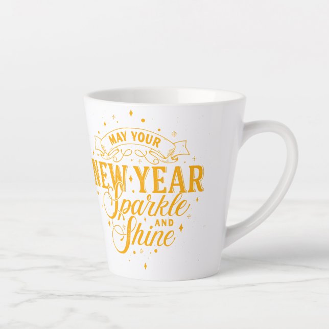 May Your New Year Sparkle & Shine Latte Mug (Right)