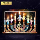 May Your Nights Be Bright Menorah Colourful Candle<br><div class="desc">May Your Nights Be Bright Menorah Colourful Candles Watercolor Painting of Menorah with Colourful Candles</div>
