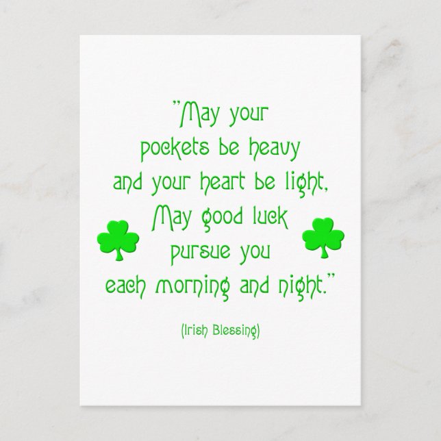 May your pockets be heavy... postcard (Front)