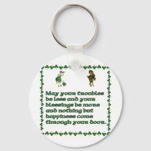 May your troubles be less. key ring