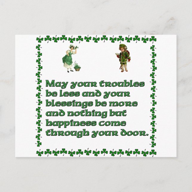 May your troubles be less. postcard (Front)
