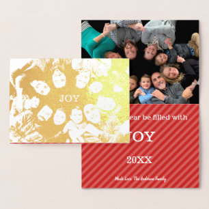May your year be filled with Joy Christmas Photo Foil Card