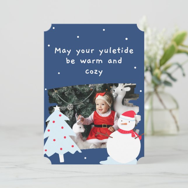 May your yuletide be warm and cosy Card (Standing Front)