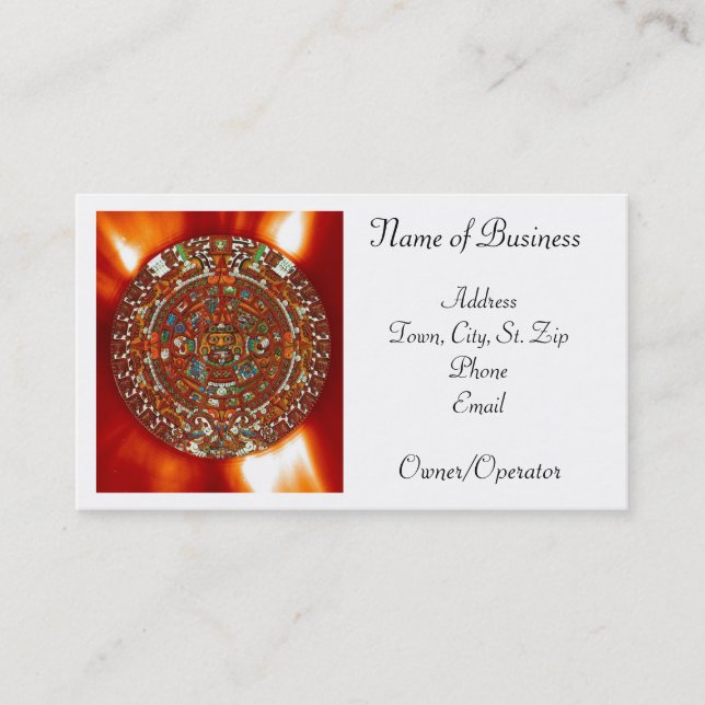 maya aztec calendar personal business card (Front)