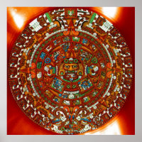 Maya Aztec Calendar Poster