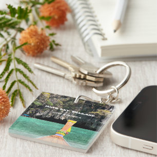 Maya Bay Thailand GPS  Key Ring