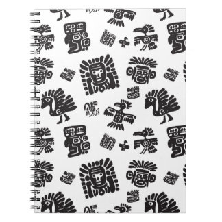 Maya Black White Ethnic Pattern Notebook