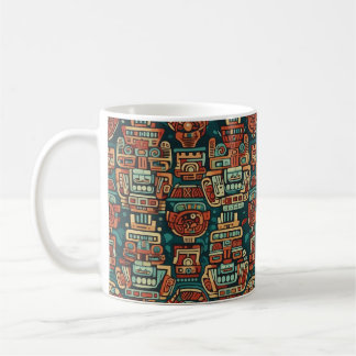 Maya-inspired geometric pattern coffee mug