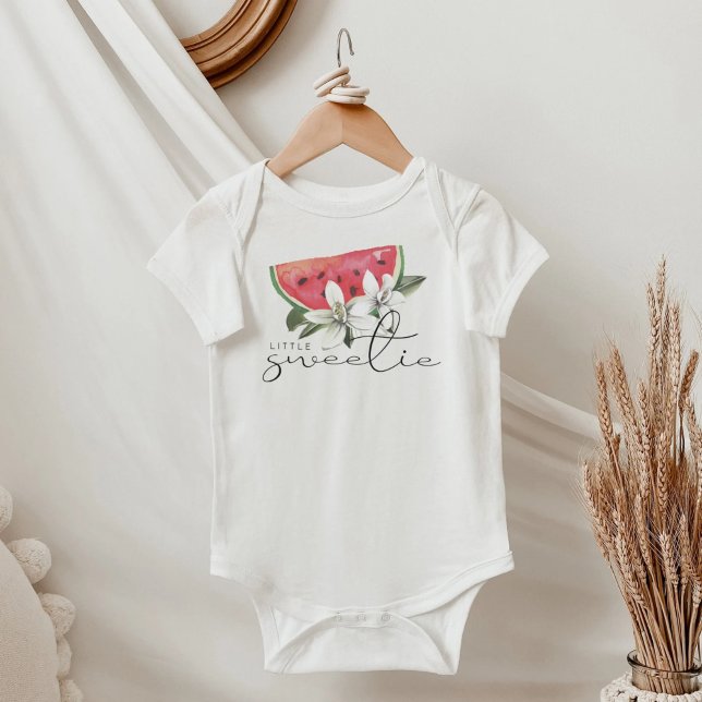 MAYA Little Sweetie Summer Watermelon White Floral Baby Bodysuit (Creator Uploaded)