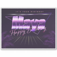Maya Name First name lila retro Sticker Birthday
