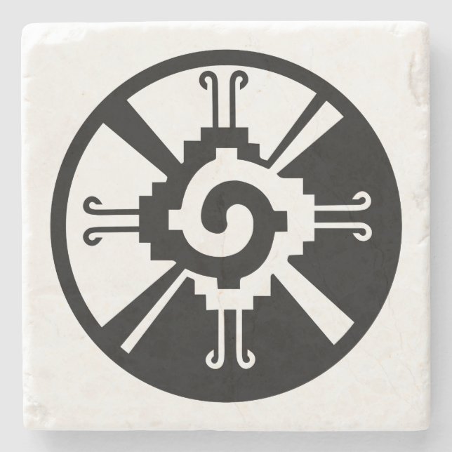 maya symbol Glyph Central American civilization an Stone Coaster (Front)